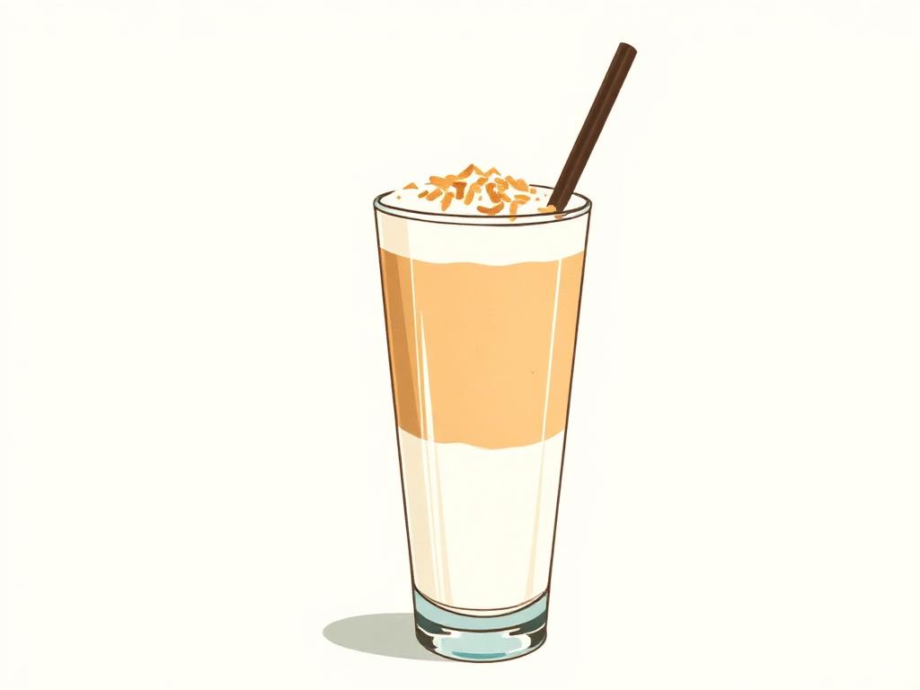 Ilustracija: Kokosova hojicha latte